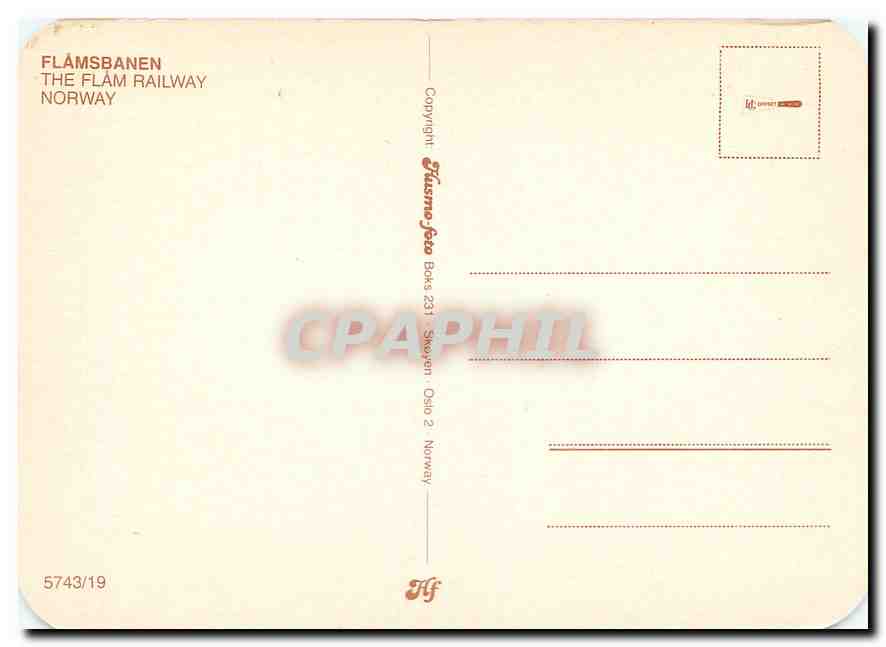 CPM Framsbanen The Flam Railway — Verso