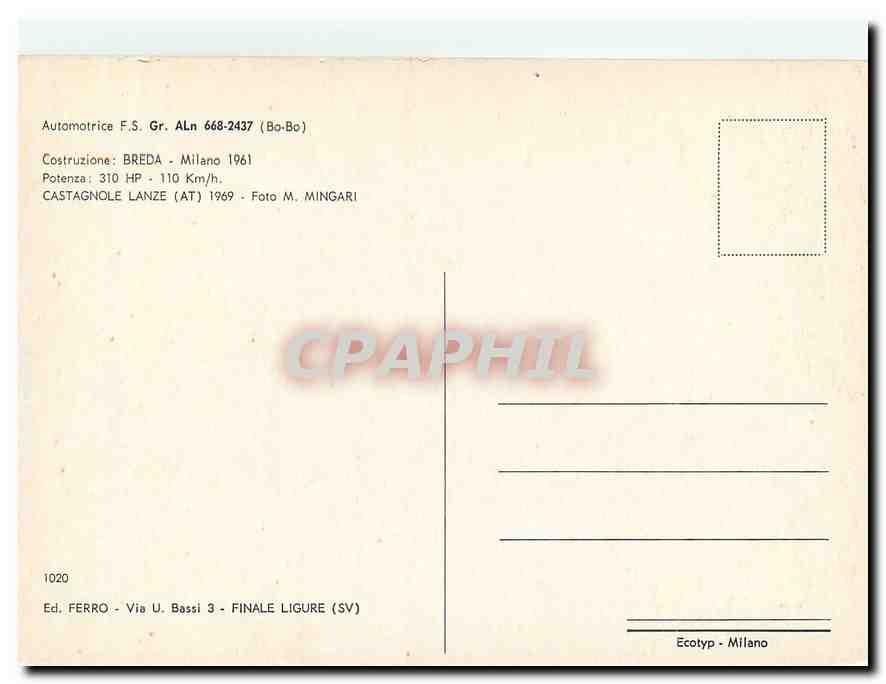 CPM Automotrice F.S. Gr. ALn 668-2437 — Verso