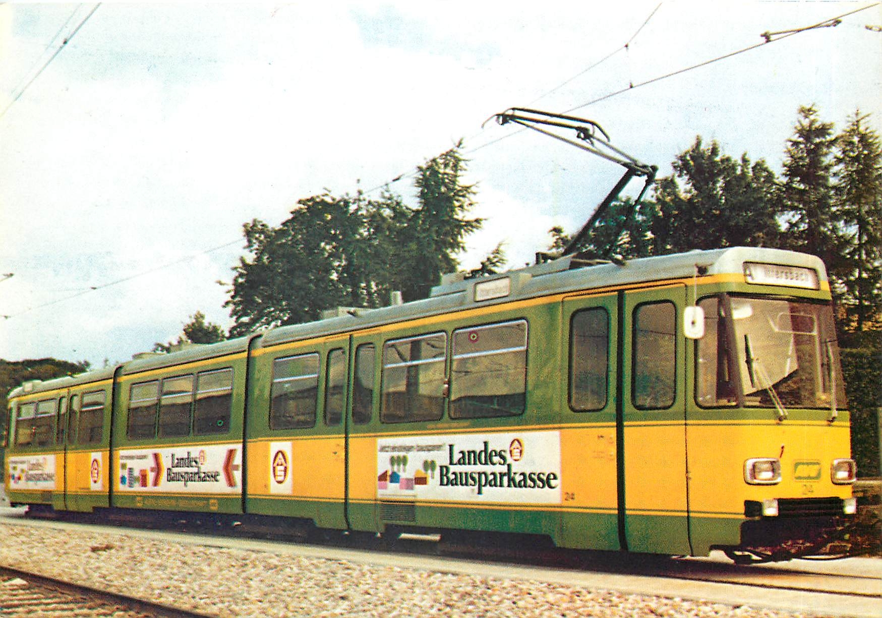 CPM Strassenbahn Karlsruhe 8-achsiger Gelenktriebwagen der Albtalbahn