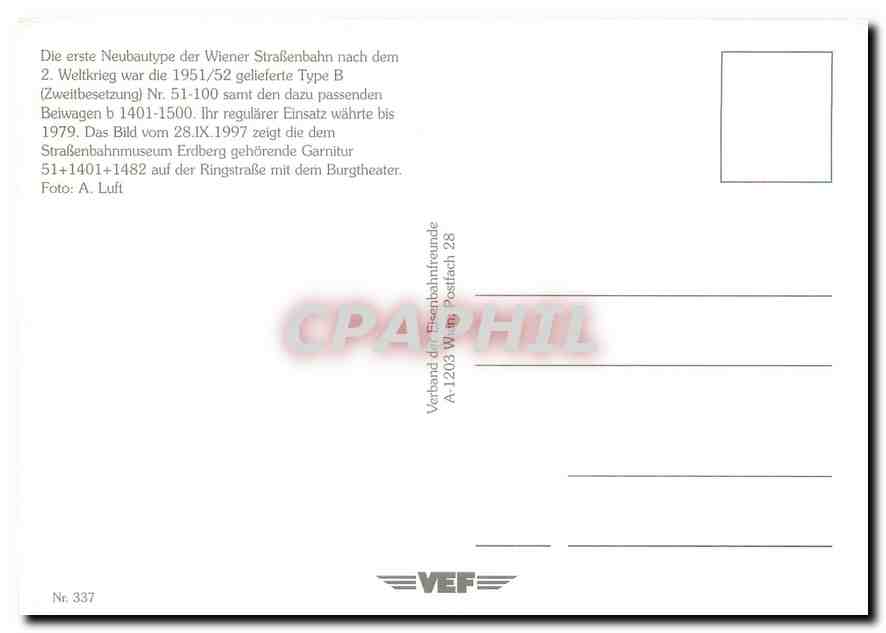 CPM Die erste Neubautype der Wiener Strassenbahn — Verso