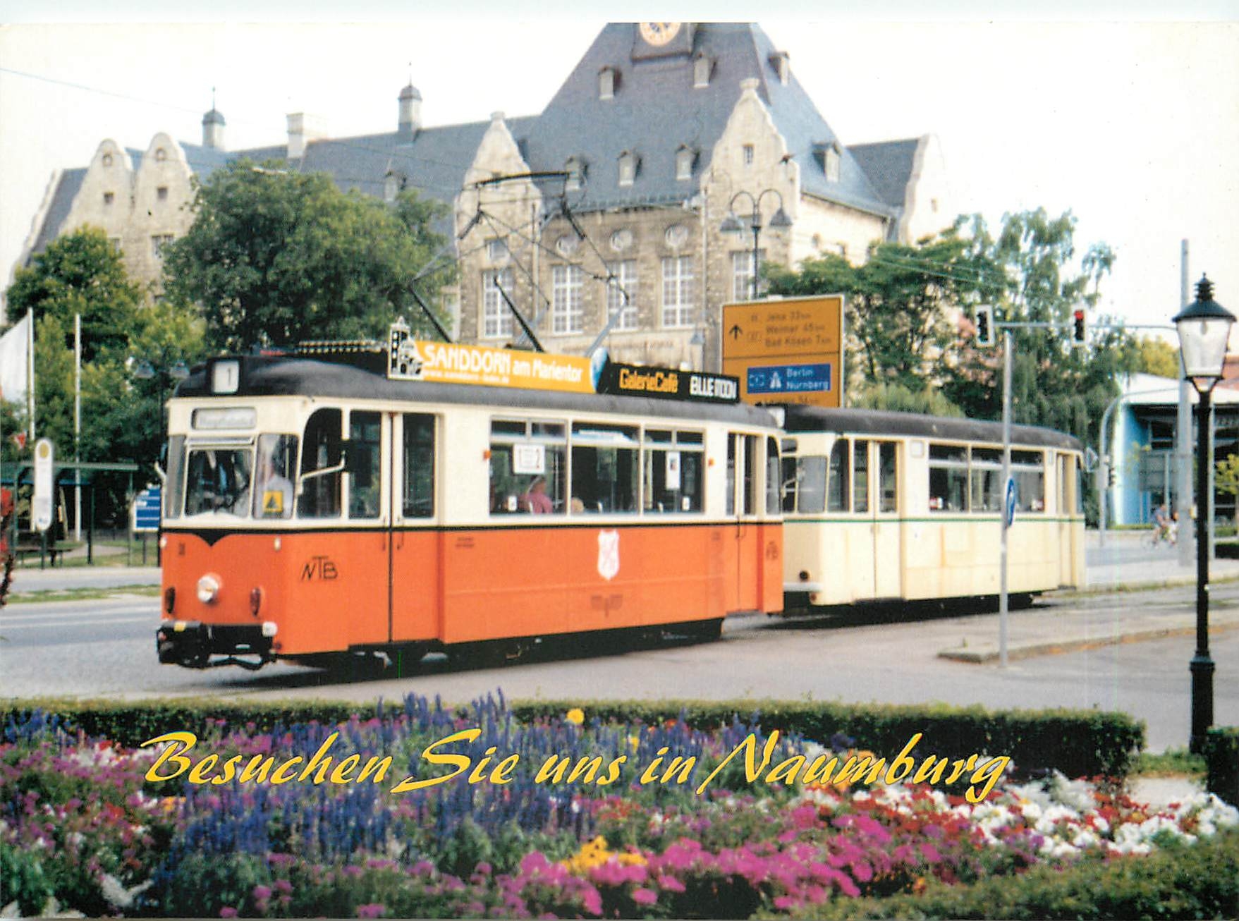 CPM Gotha-Zug mit Triebwagen 38 und Beiwagen 14 am 31.Juli 2005 and der Haltestelle "Theaterplatz