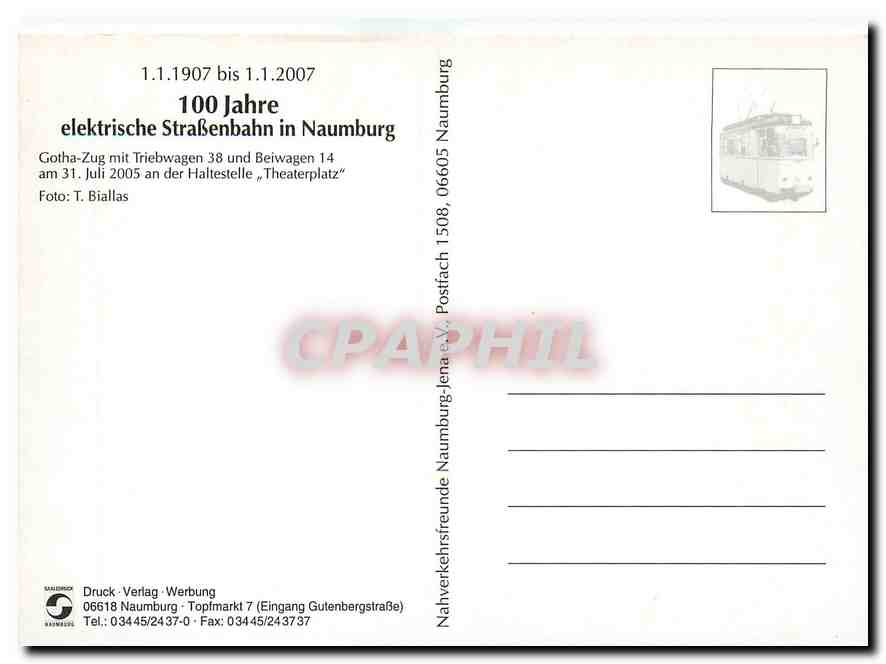 CPM Gotha-Zug mit Triebwagen 38 und Beiwagen 14 am 31.Juli 2005 and der Haltestelle "Theaterplatz — Verso