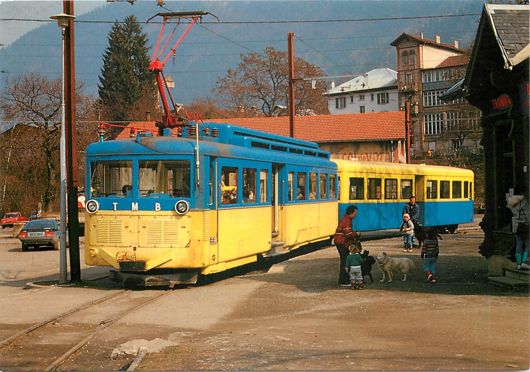 CPM Tramway du Mont-Blanc au depart du Fayet Fevrier 1985