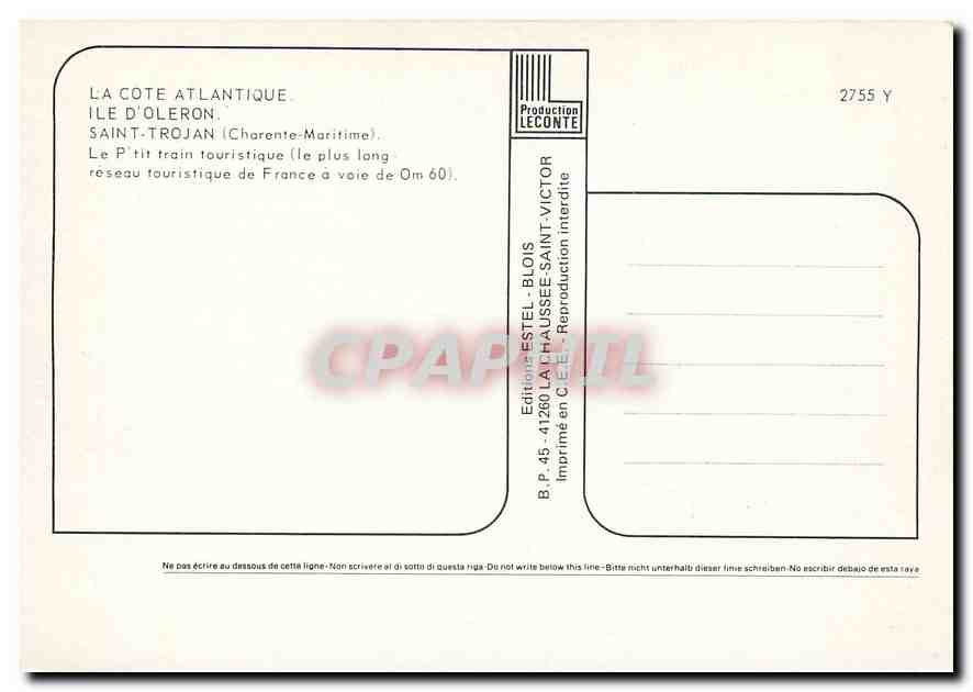 CPM Le P'tit train touristique (le plus long reseau touristique de France a voie de 0m 60) — Verso