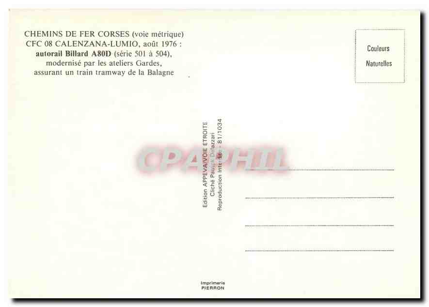 CPM Autorail Billard A80D — Verso