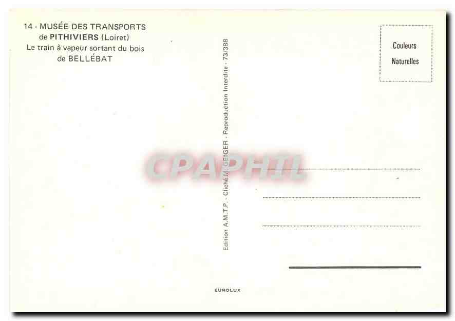 CPM Le train a vapeur sortant du bois de Bellebat — Verso