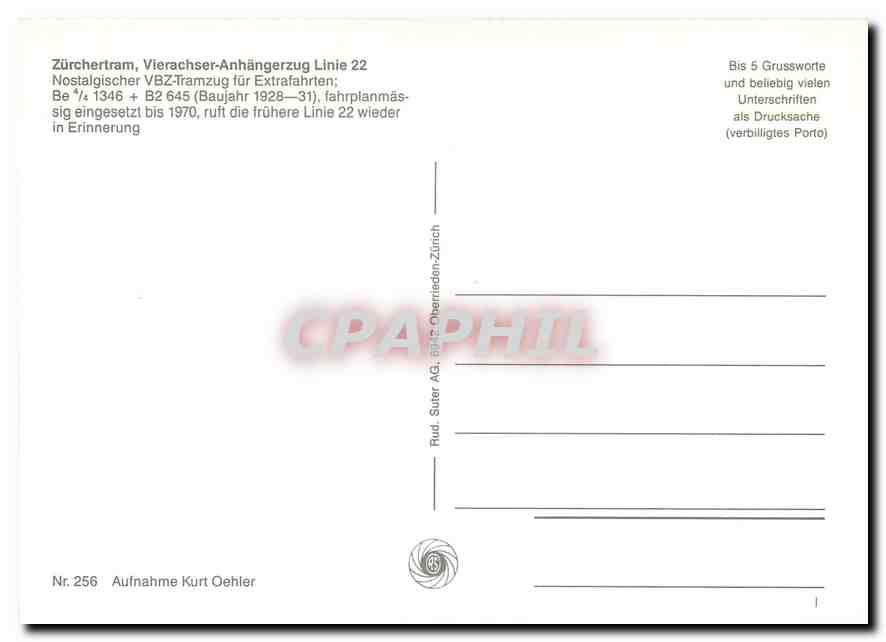 CPM Zuerchertram Vierachser-Anhaengerzug Linie 22 — Verso
