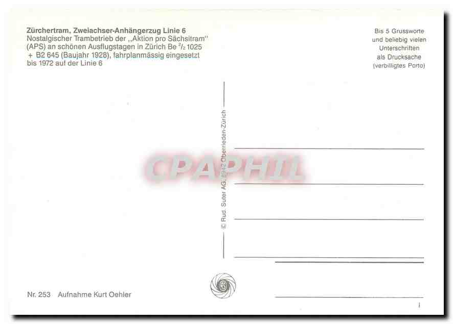CPM Zuerchertram Zweichachser-Anhaengerzug Linie 6 — Verso