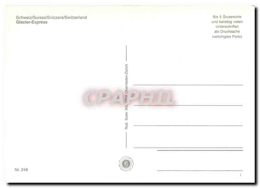CPM Glacier-Express — Verso