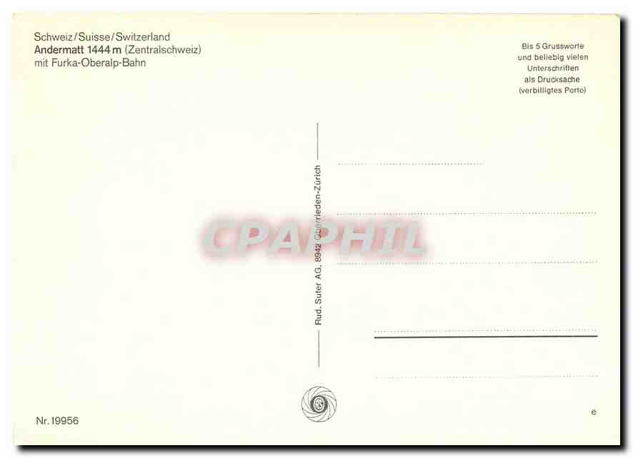 CPM Andermatt 1444m mit Furka-Oberalp-Bahn — Verso