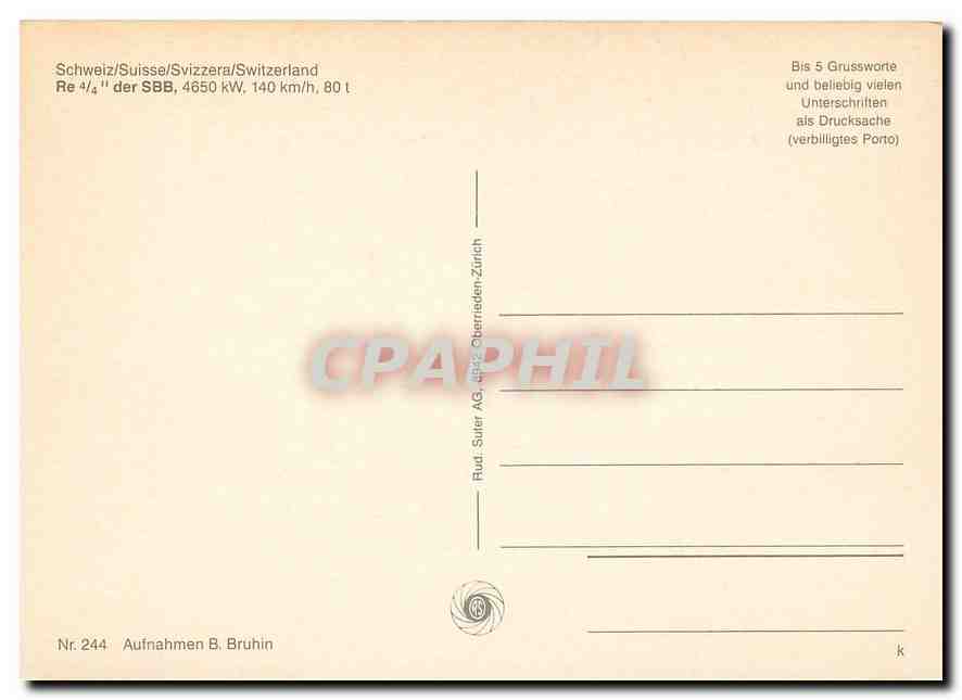 CPM Re 4/4 der SBB — Verso