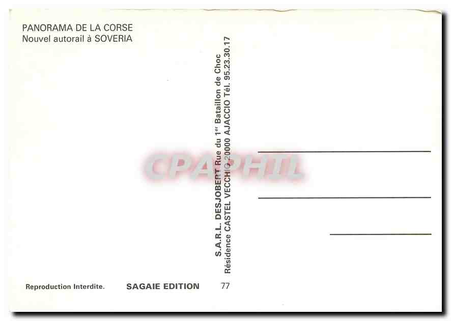CPM Nouvel autorail a Soveria — Verso