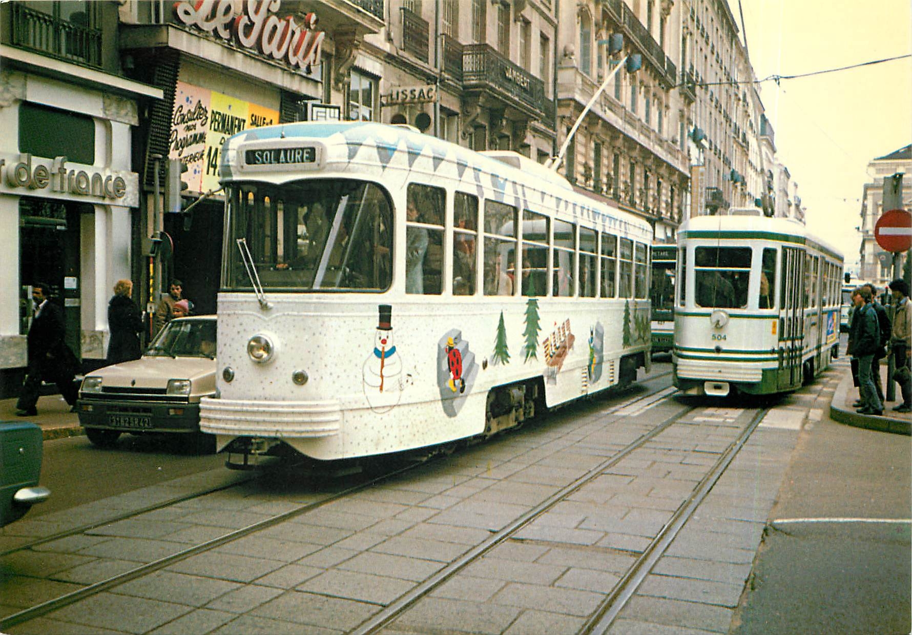 CPM Le Tram de Noel Ligne N.4 de solaure a terrasse voie metrique