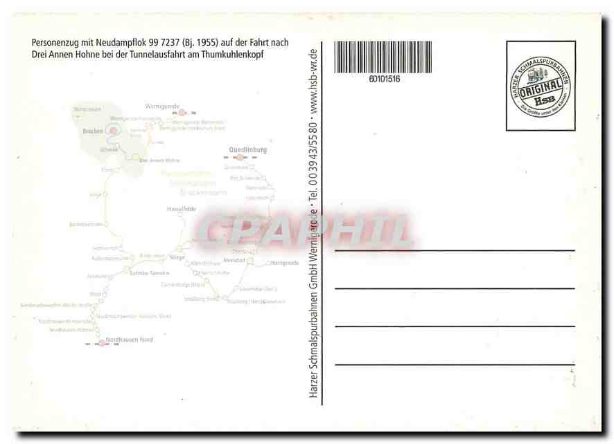 CPM Personenzug mit Neudampflok 99 7237 — Verso