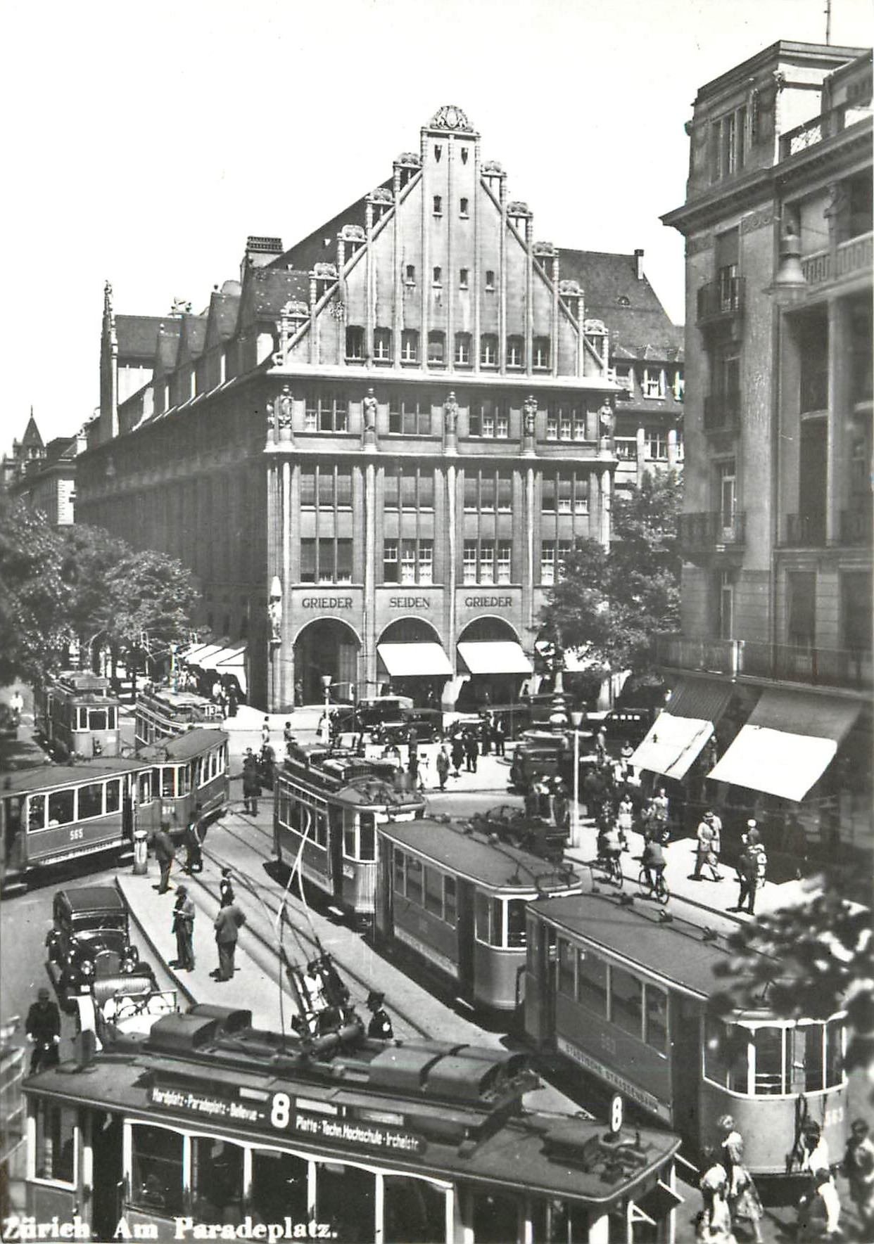 CPM verein tram-museum zuerich Paradeplatz um 1930