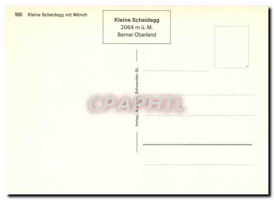 CPM Kleine Scheidegg mit Moench — Rückseite