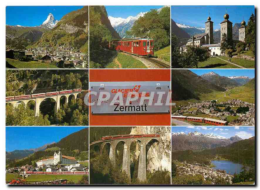 CPM Der Glacier-Express mit Zermatt Brig Andermatt Disentis und St. Moritz