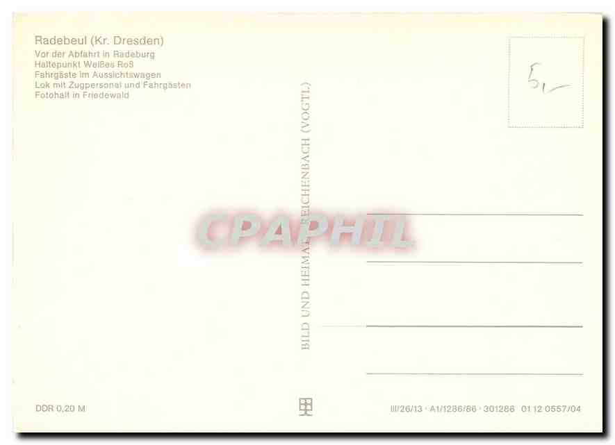 CPM Traditionsbahn Radebeul Ost - Radeburg — Verso