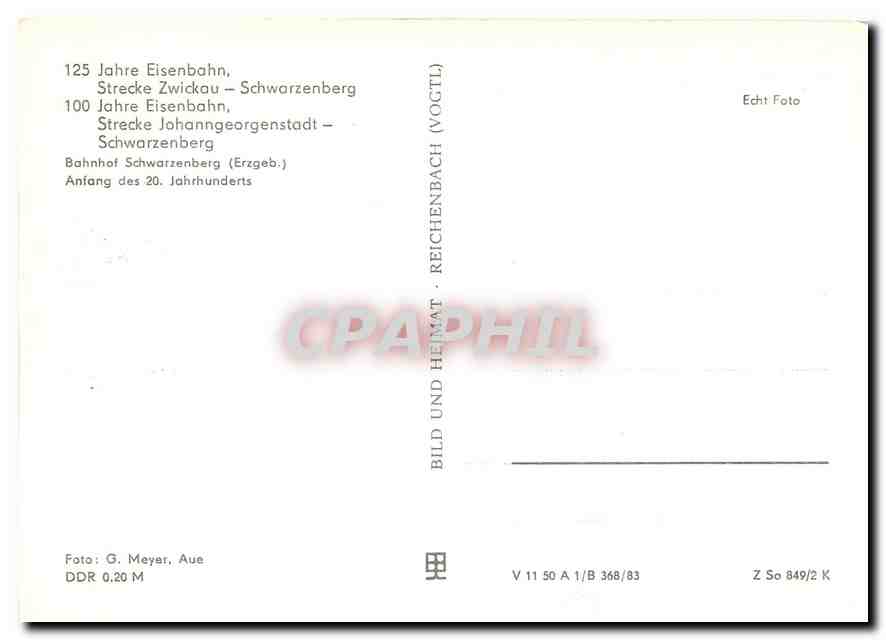 CPM Bahnhof Schwarzenberg — Verso