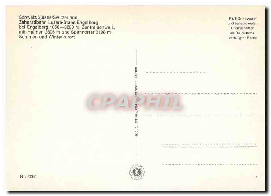 CPM Zahnradbahn Luzern-Stans-Engelberg bei engelberg — Verso