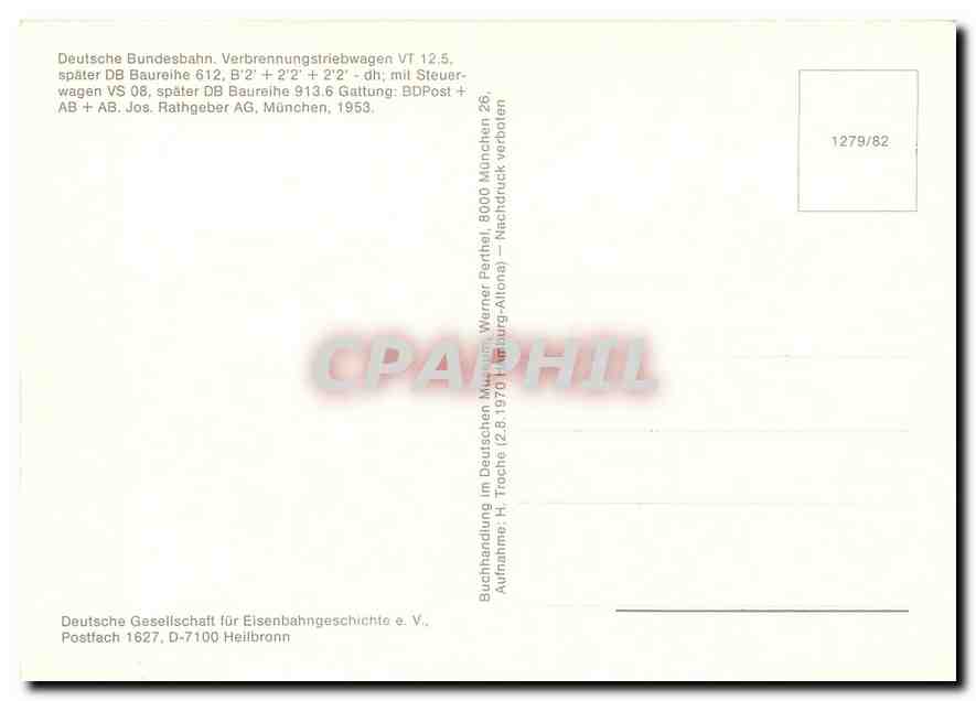 CPM Deutsche Bundesbahn Verbrennungstriebwagen VT 12.5 — Verso