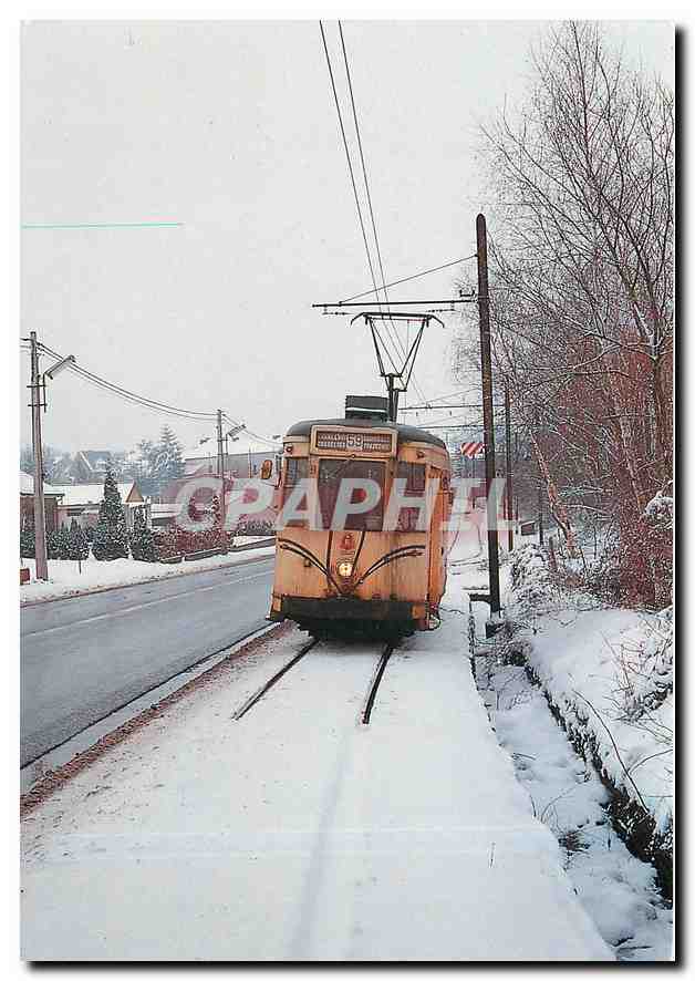 CPM SNCV - Ligne 59 Charleroi - Trazegnies. Motrice type "S" 9148 a Trazegnies