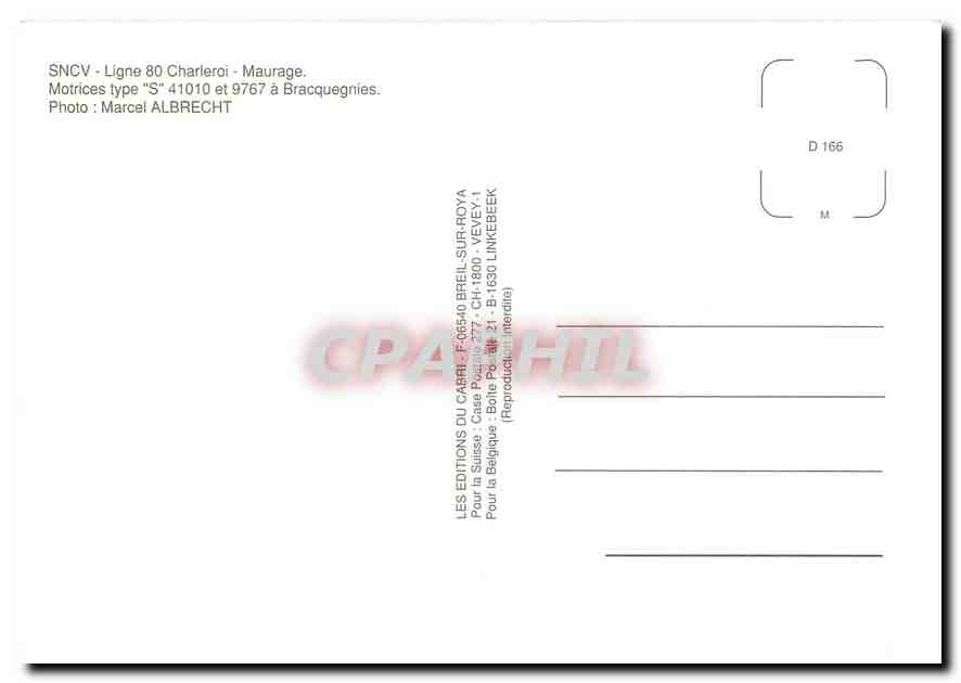 CPM SNCV - Ligne 80 Charleroi - Maurage — Verso