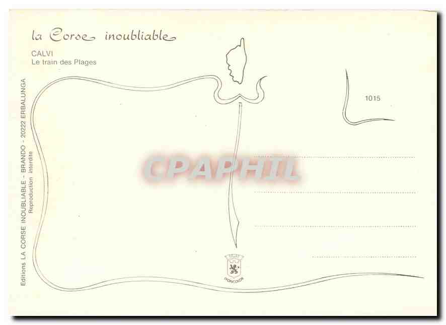 CPM Calvi Le train des Plages — Verso