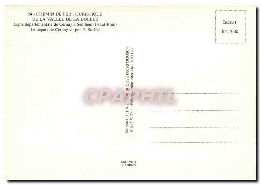 CPM Le depart de Cernay vu par F.Stoffel — Verso
