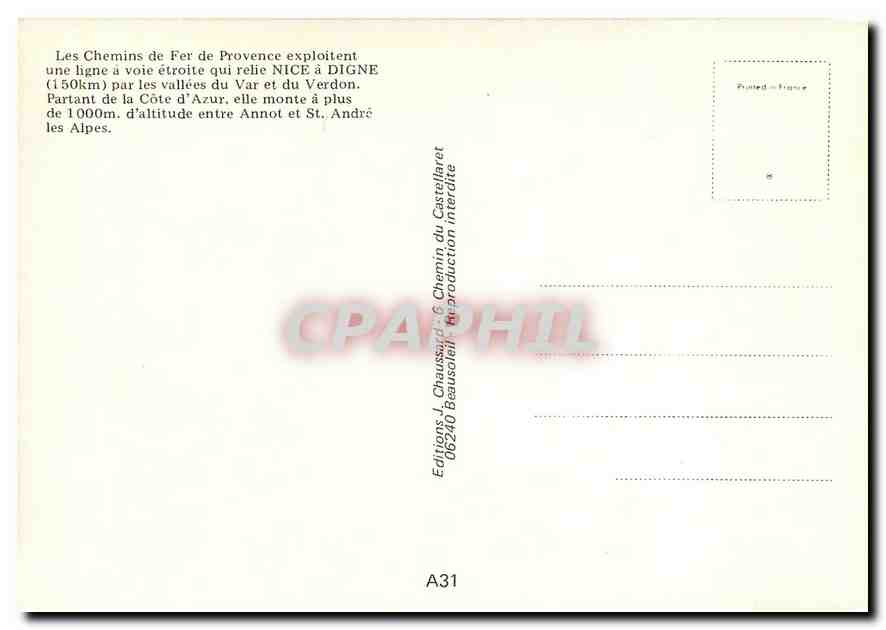 CPM Le Var a la sortie des gorges et les villages perches de Bonson et de la Roquette — Rückseite