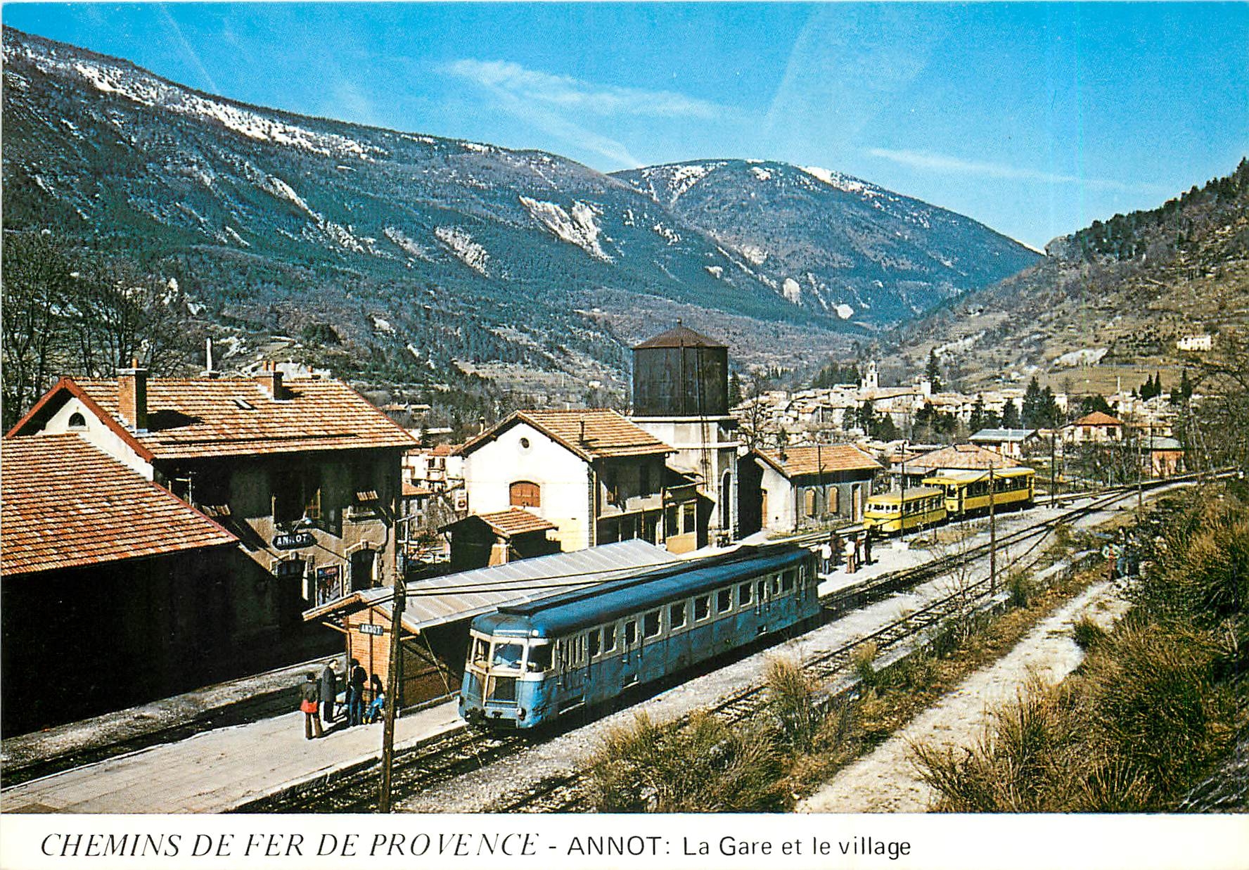CPM Annot: La gare et le village
