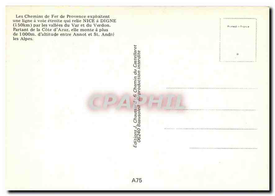 CPM Affluence en Gare d'Annot — Verso