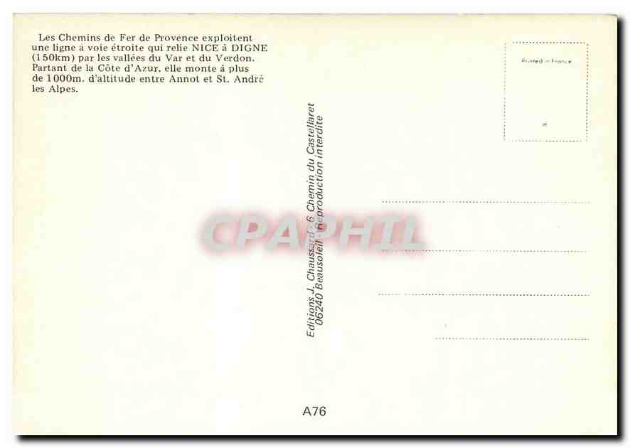 CPM Annot: La vieille ville — Rückseite