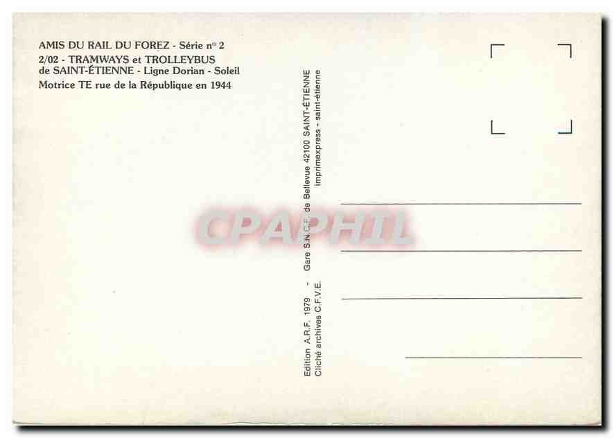 CPM Motrice TE rue de la Republique en 1944 — Verso