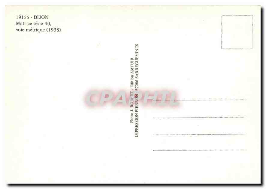 CPM Dijon Motrice serie 40 voie metrique (1938) — Verso