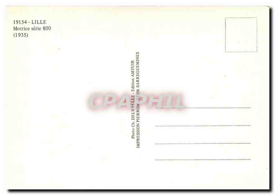 CPM Lille Motrice serie 800 (1935) — Verso