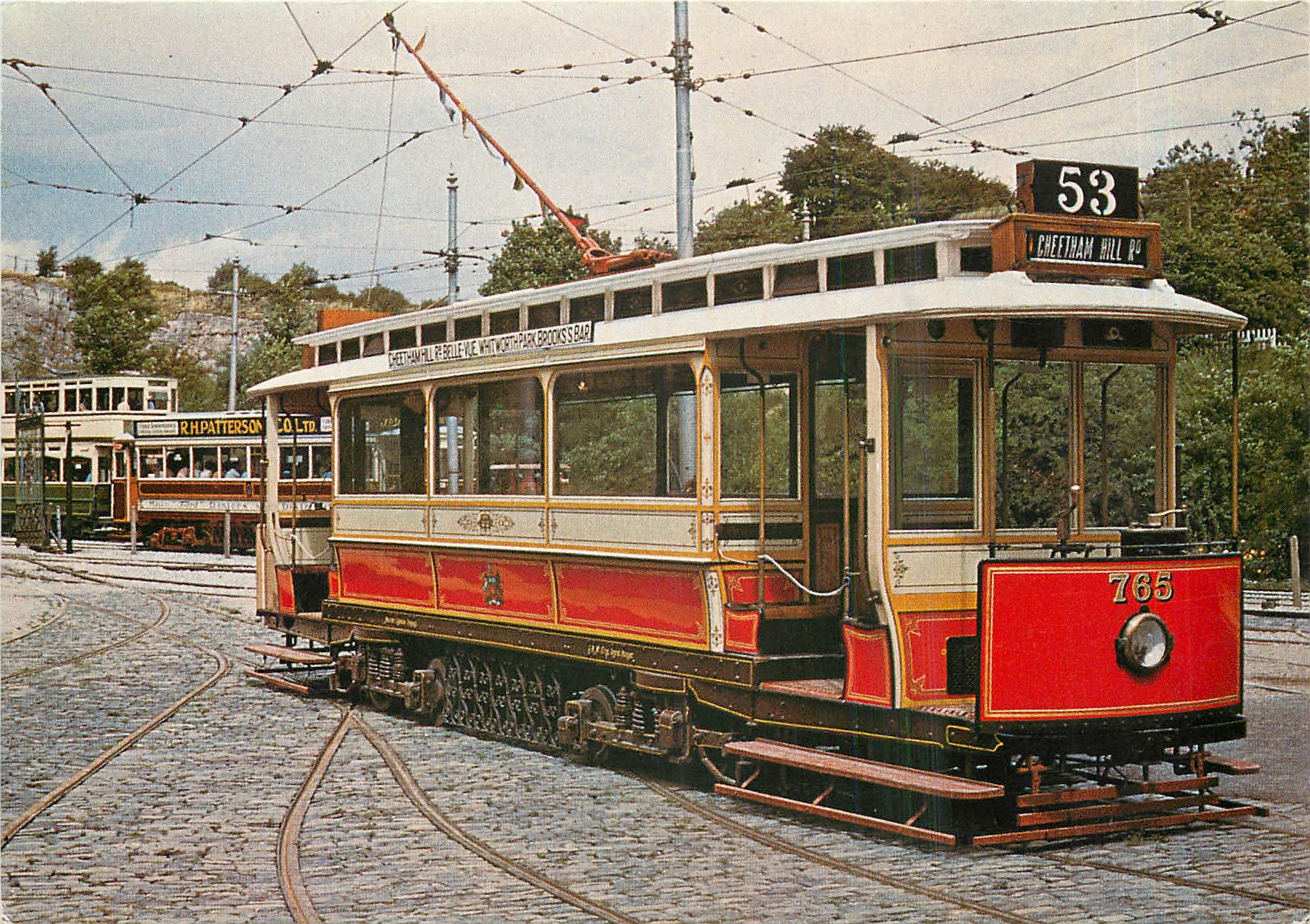 CPM Manchester Corporation tramcar 765 waits on the depot fan to enter service if needed