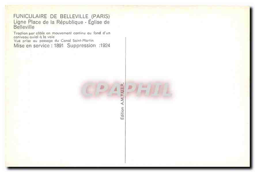 CPM Traction par cable en mouvement continu au fond d'un caniveeau axial a la voie. Vue prise au pas — Verso