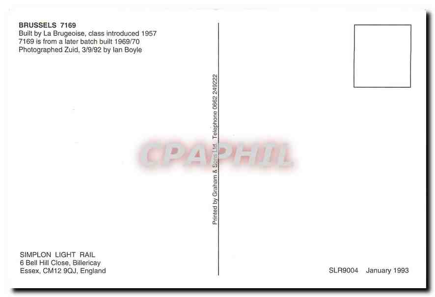 CPM Brussels 7169 — Verso