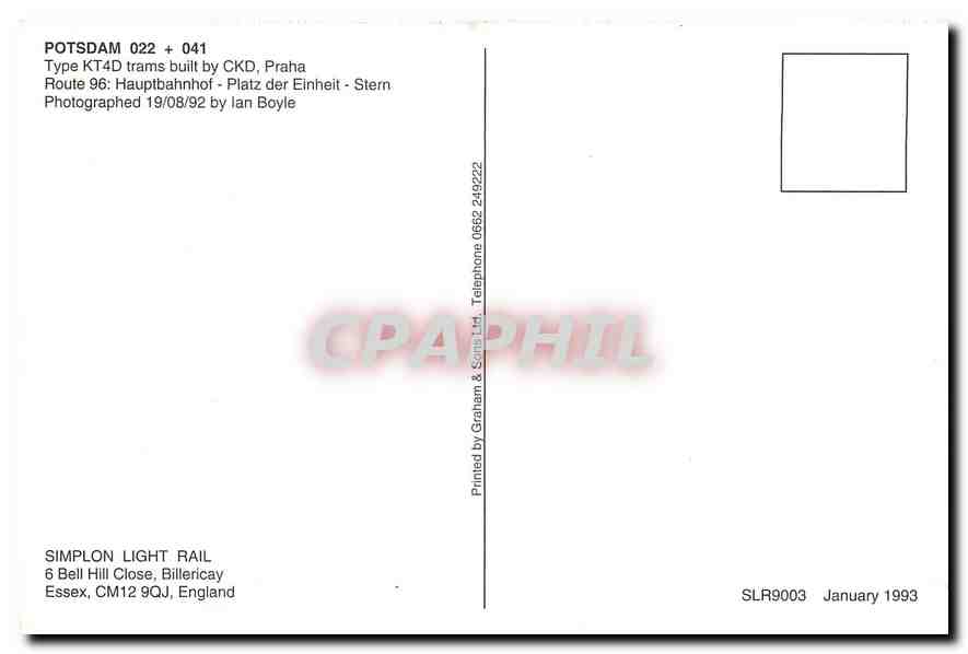 CPM Postdam 022+041 — Verso