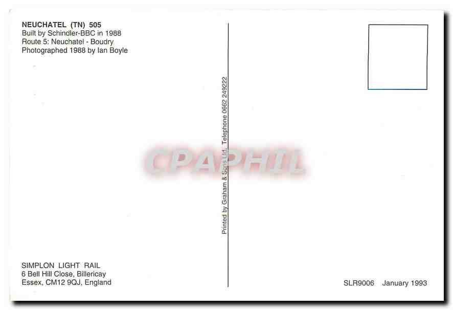 CPM Neuchatel 505 — Verso