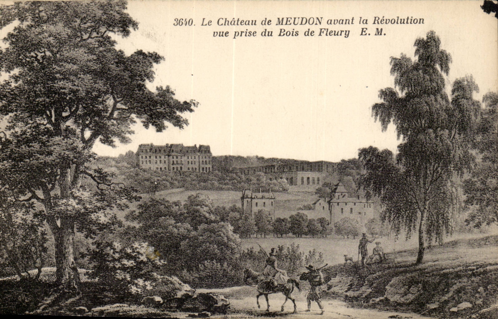 CPA le chateau de Meduon avant la Revolution vue prise du bois de Fleury
