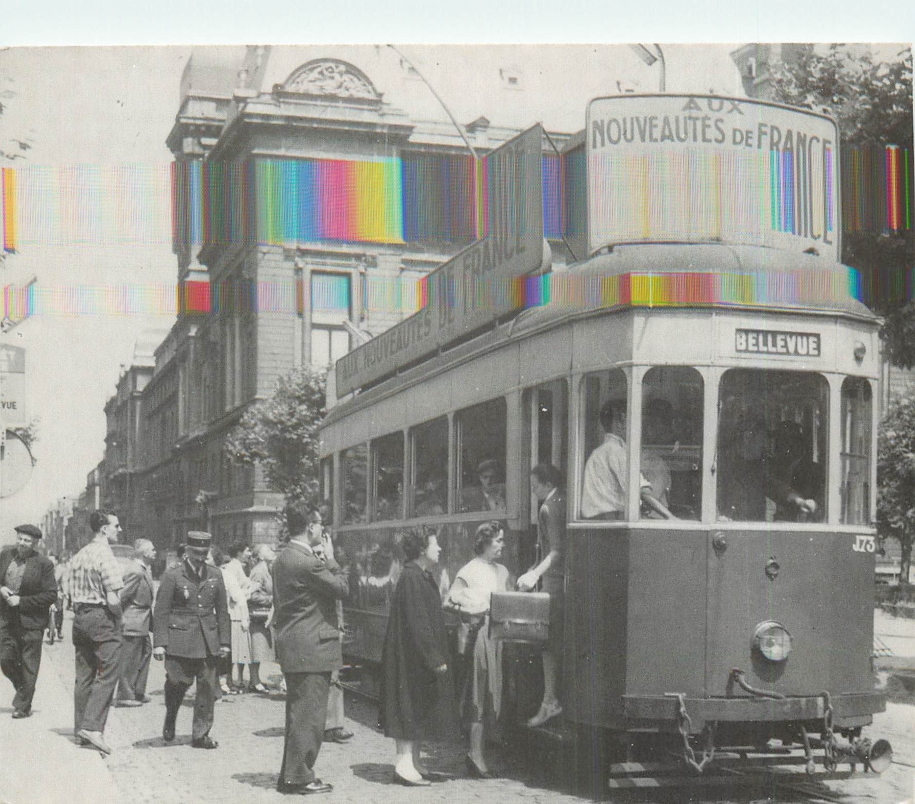 CPM Tramways et Trollybus de Saint-Étienne  place Jean-Jaurès en 1954