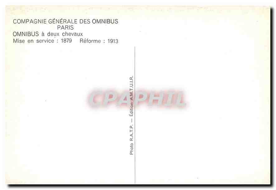 CPM Omnibus à deux chevaux — Verso