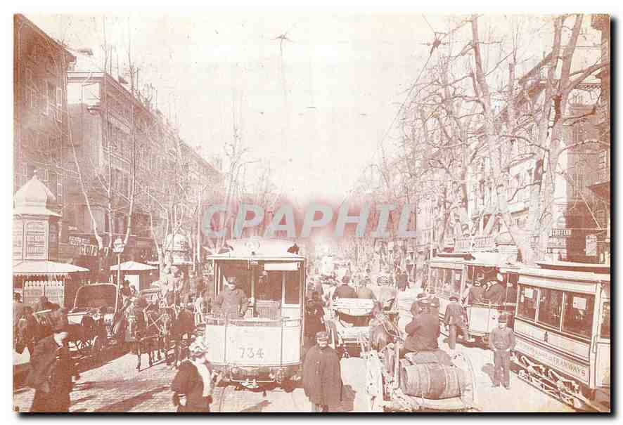 CPM Marseille. Le Cours Belsunce vers 1905
