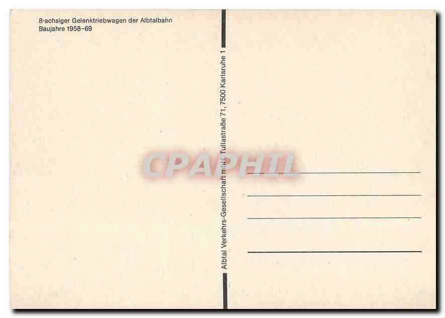 CPM achsiger Gelenktriebwagen der Albtalbahn — Verso