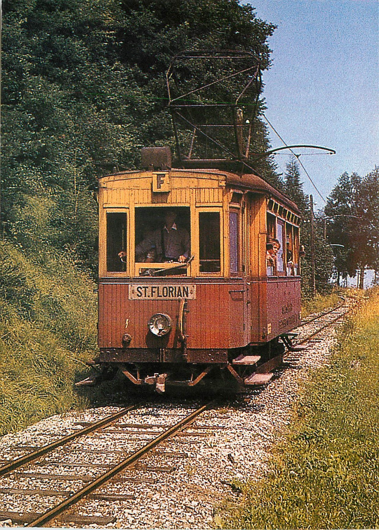 CPM Originalaufnahme Sommer 1972 der Strabenbahn Elbelsberg St Florian AG