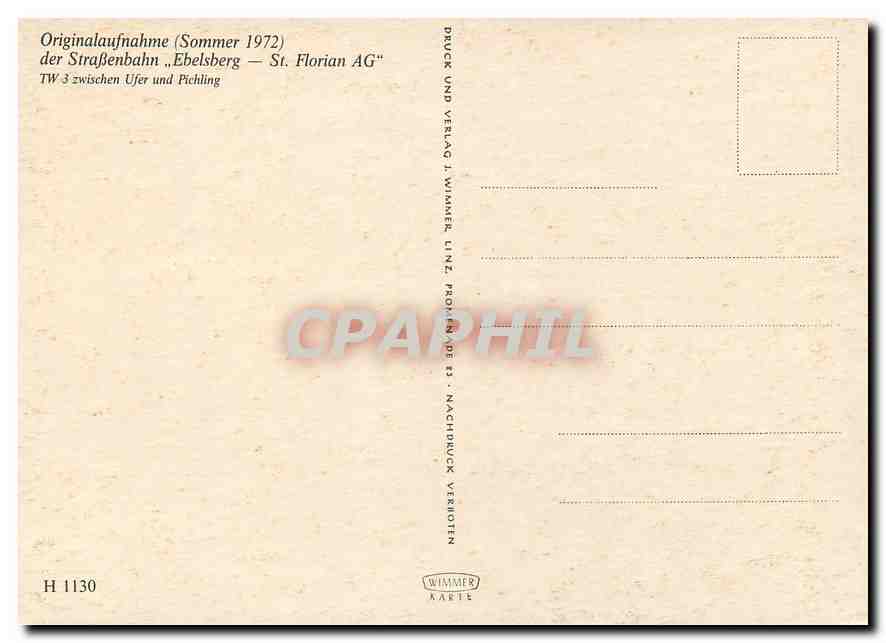 CPM Originalaufnahme Sommer 1972 der Strabenbahn Elbelsberg St Florian AG — Verso