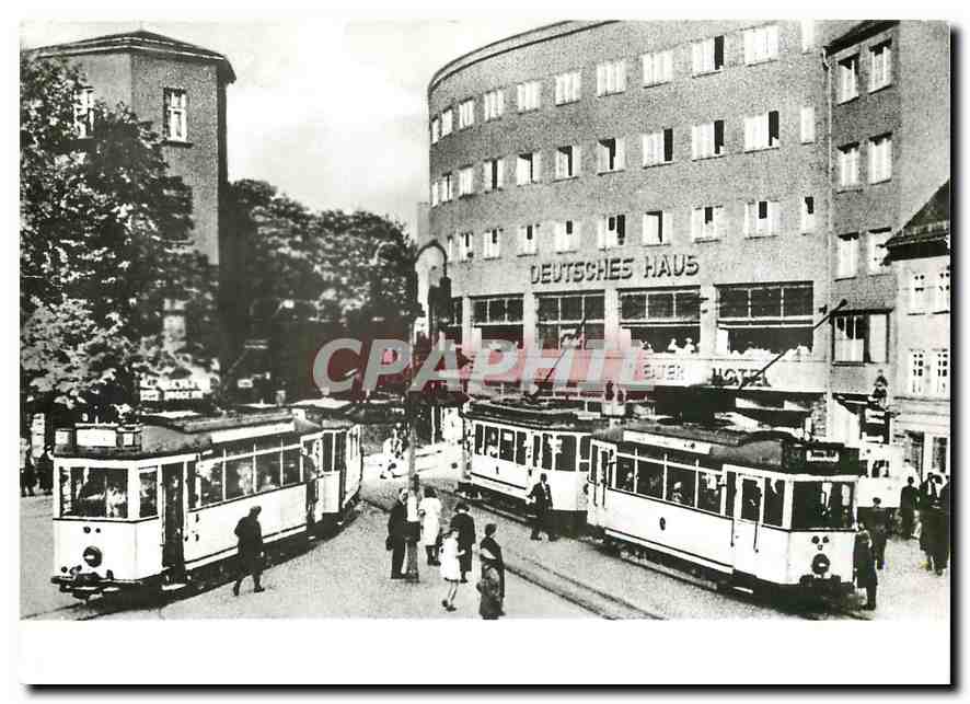 CPM Jahre StraBenbahn Jena Der Holzmarkt zentrale Umsteigestelle 1940