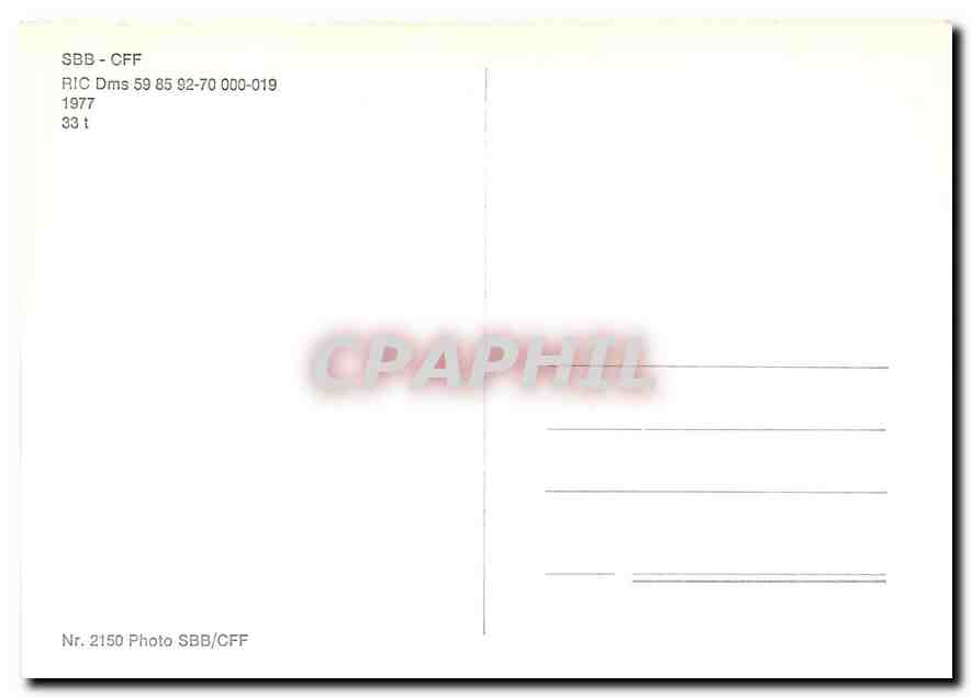 CPM Sbb Cff Ric Dms 1977 — Verso